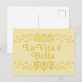 La Vita è Bella – Elegant Italian Life Quote ポストカード (正面/裏面)
