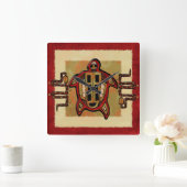 Laako'ob Uchbenのマヤの民芸の装飾 スクエア壁時計 (ホーム)