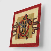 Laako'ob Uchbenのマヤの民芸の装飾 スクエア壁時計 (傾斜)