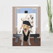 Labを使用したカおもしろいスタマフランスのイズ可能な誕生日 カード (正面)