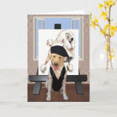 Labを使用したカおもしろいスタマフランスのイズ可能な誕生日 カード (黄色い花)