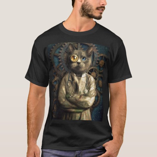 Lab Cat Steampunk Tシャツ (正面)