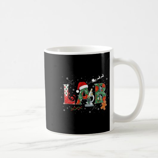 Lab Christmas Laboratory Technician Science Xmas S コーヒーマグカップ (右)