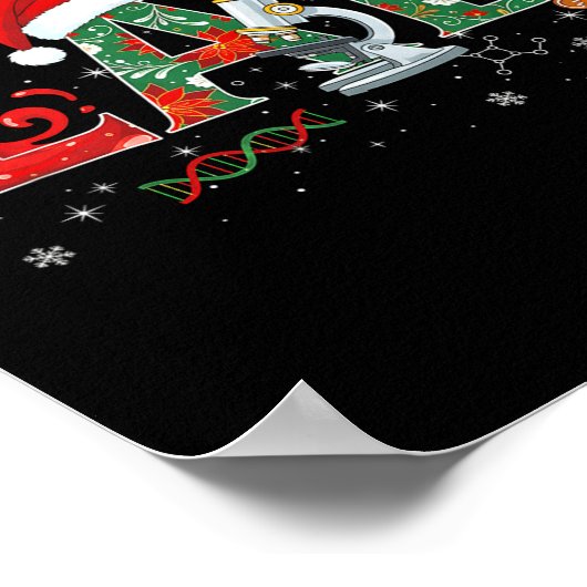 Lab Christmas Laboratory Technician Science Xmas S ポスター (角)