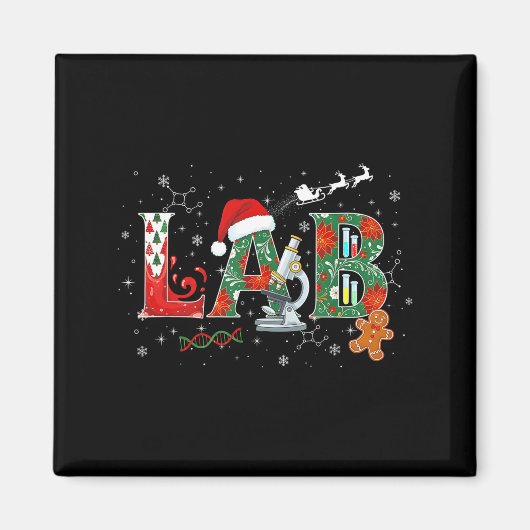 Lab Christmas Laboratory Technician Science Xmas S マグネット (正面)