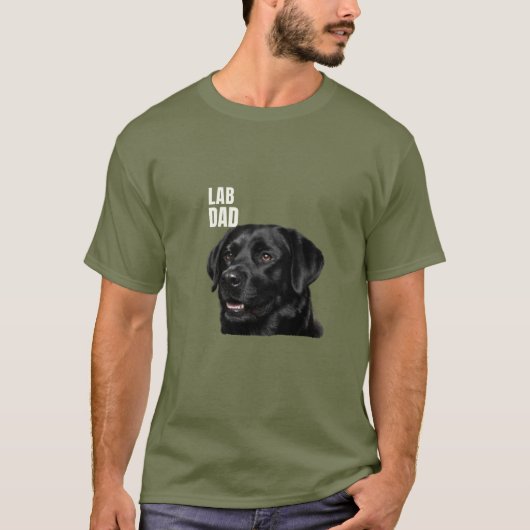Lab Dad Black Labrador Dog Tシャツ (正面)