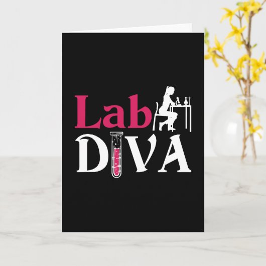 Lab Diva Lab Tech Chemist Laboratory Technician カード (黄色い花)