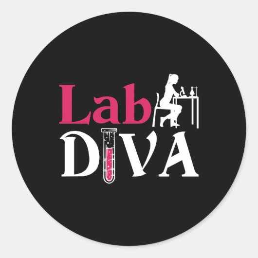 Lab Diva Lab Tech Chemist Laboratory Technician ラウンドシール (正面)