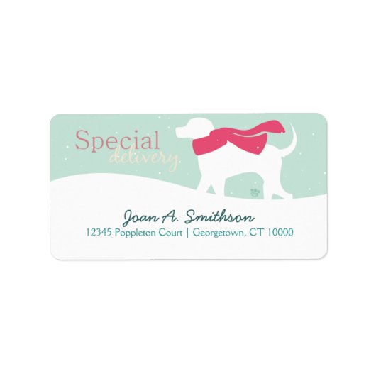 Lab Dog in Snow ラベル (正面)