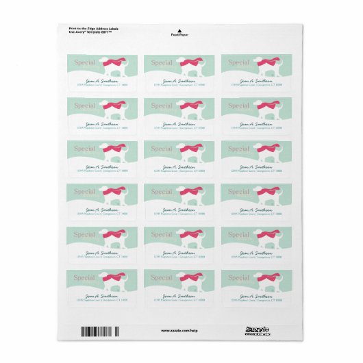 Lab Dog in Snow ラベル (フルシート)