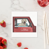 Lab Dog Riding Shotgun Thunder_Cove スタンダードカクテルナプキン (インサイチュ)