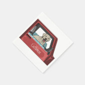 Lab Dog Riding Shotgun Thunder_Cove スタンダードカクテルナプキン (角)