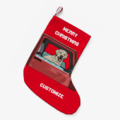 Lab Dog Riding Shotgun Thunder_Cove スモールクリスマスストッキング (正面 (吊り時))