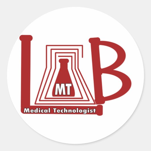 LAB FLASKロゴMT – 医療技術者 ラウンドシール (正面)