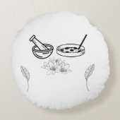 Lab Glassware and Flowers 2022 ラウンドクッション (裏面)