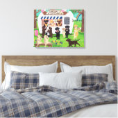 Lab Licksアイスクリームラブラドール キャンバスプリント (インサイチュ (寝室))