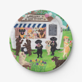 Lab Licksアイスクリームラブラドール ペーパープレート