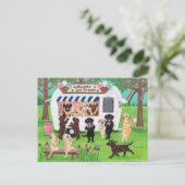 Lab Licksアイスクリームラブラドール ポストカード (スタンド正面)