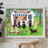 Lab Licks Ice Cream Labradors ポスター