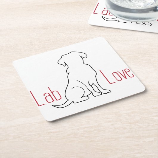 Lab Love Dogの概要 スクエアペーパーコースター (アングル)