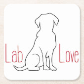 Lab Love Dogの概要 スクエアペーパーコースター (正面)