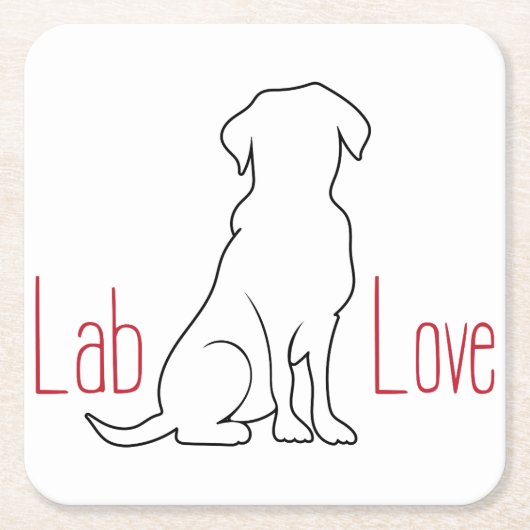 Lab Love Dogの概要 スクエアペーパーコースター (正面)