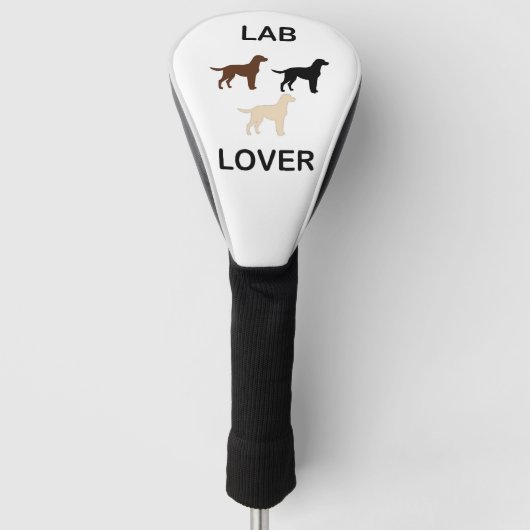 Lab Loverのすべての色のシルエット ゴルフヘッドカバー (正面)