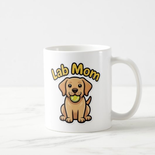 Lab Mom Labrador Retriever Cute Puppy Coffee Mug L コーヒーマグカップ (右)