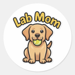 Lab Mom Labrador Retriever Cute Puppy Sticker Labr ラウンドシール