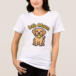 Lab Mom Labrador Retriever Cute Puppy Women T-Shir トライブレンドＴシャツ