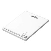 Lab Notes Whimsical Custom Black and White Notepad ノートパッド (回転)