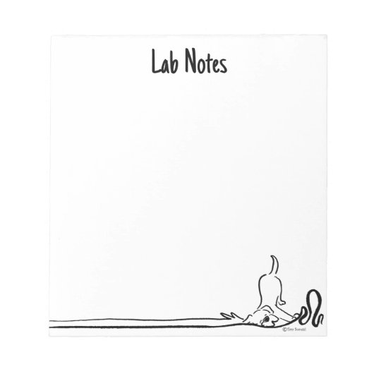 Lab Notes Whimsical Custom Black and White Notepad ノートパッド (正面)