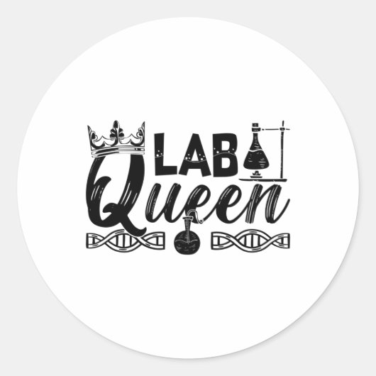 Lab Queen Lab Tech Laboratory Chemist技術者 ラウンドシール (正面)