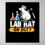 Lab Rat on Duty Scienceネズミデザインシャツ ポスター<br><div class="desc">Lab Rat on Duty科学ネズミデザインシャツPoster Anime Cartoon漫画フィクションマンガ</div>