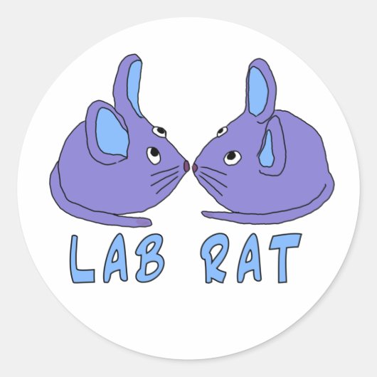 Lab Rat | zwei lila blaue Labormäuse science ラウンドシール (正面)