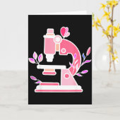 Lab Science Floral Microscope Biologist Science Va カード (黄色い花)