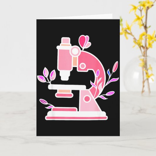 Lab Science Floral Microscope Biologist Science Va カード (黄色い花)