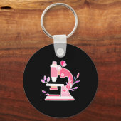 Lab Science Floral Microscope Biologist Science Va キーホルダー (正面)