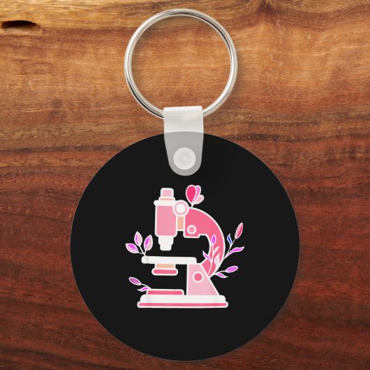 Lab Science Floral Microscope Biologist Science Va キーホルダー (正面)
