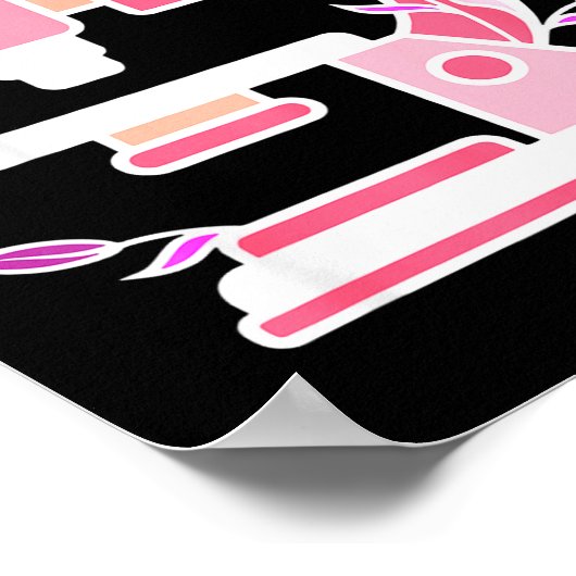 Lab Science Floral Microscope Biologist Science Va ポスター (角)