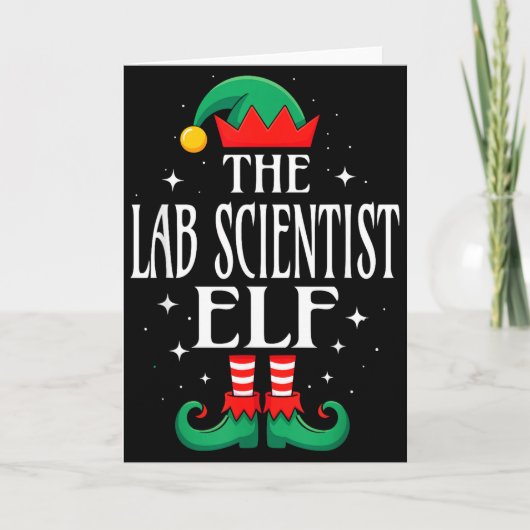 Lab Scientist Elf Job Title Funny Christmas Matchi カード (正面)
