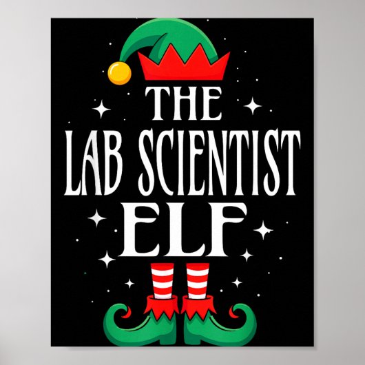 Lab Scientist Elf Job Title Funny Christmas Matchi ポスター (正面)