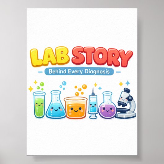 Lab Story Behind Every Diagnosis Medical Humor Lab ポスター (正面)