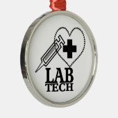 LAB TECHハートシリンジロゴ医療研究所SC メタルオーナメント (右)