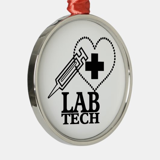 LAB TECHハートシリンジロゴ医療研究所SC メタルオーナメント (右)