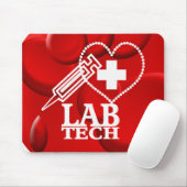 LAB TECHハートシリンジロゴ – ラボラトリ科学者 マウスパッド (マウス)