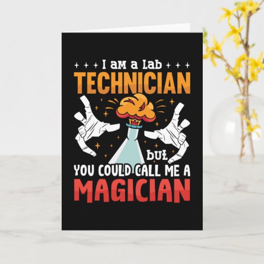 Lab Tech I Am A Lab Technician Laboratory Science カード (黄色い花)