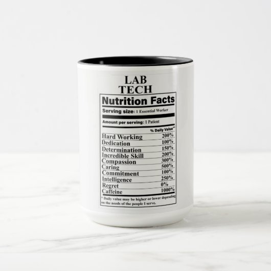 Lab Tech Nutrition Facts マグカップ (中央)