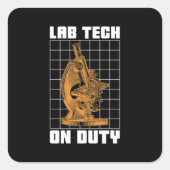 Lab Tech On Duty Chemist Laboratory Technician スクエアシール (正面)
