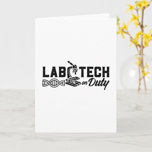 Lab Tech On Duty Science Laboratory Technician カード (黄色い花)